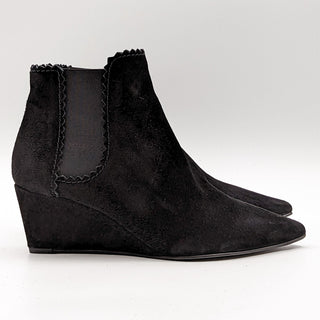 Pedro Garcia Women Ona Black Fine Suede Wedge Boots Size 8US EUR 38