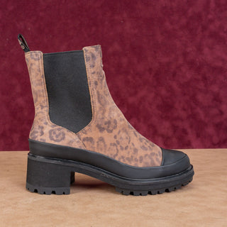 Timberland Women Kori Leopard Print Leather Block Heel Ankle Chelsea Boots sz 8