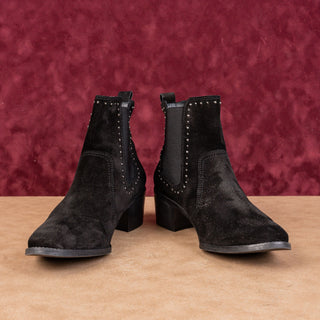 Paul Green Women Bailey Studded Black Suede Slip Chelsea Ankle Boots 9.5US AUS7