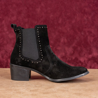 Paul Green Women Bailey Studded Black Suede Slip Chelsea Ankle Boots 9.5US AUS7