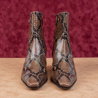 Stuart Weitzman Women Babette Snake Print Leather Fashion Ankle Boots sz 7