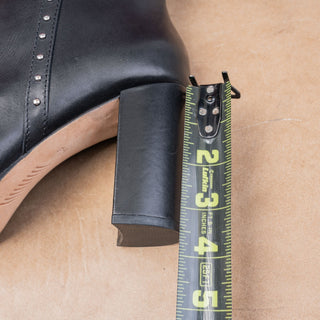 Paige Women Kelly Stud Fashion Party Black Leather Heel Pointy Tall Boots sz 10.5