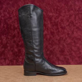 Frye Wmn Melissa Button Slip Black Leather Equestrian Classic Riding Boots sz 8
