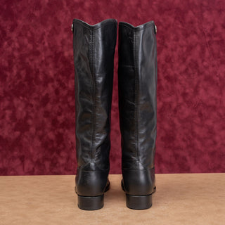 Frye Wmn Melissa Button Slip Black Leather Equestrian Classic Riding Boots sz 8