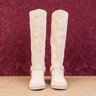 Lucky Brand Women Kujon Beige Suede Harness Riding Moto Tall Boots 5.5US EUR36