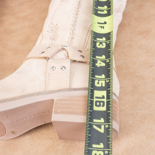 Lucky Brand Women Kujon Beige Suede Harness Riding Moto Tall Boots 5.5US EUR36