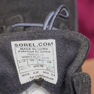 Sorel Women Toronto Waterproof Black Suede Lace-up Wedge Ankle Boots sz 9