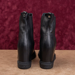 AGL Women Black Leather Slip-on Wedge Fashion Ankle Boots sz 5.5US EUR36
