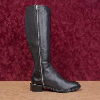 Aquatalia Women Black Leather Stretch Riding Equestrian Tall Boots sz 9.5
