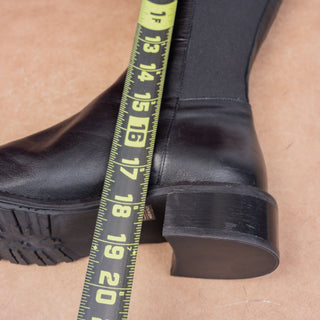 Aquatalia Women Black Leather Stretch Riding Equestrian Tall Boots sz 9.5