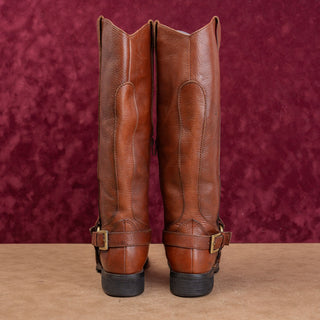Miz Mooz Women Vintage Y2K Moto Festival Brown Leather Zip Fashion Boots sz 6