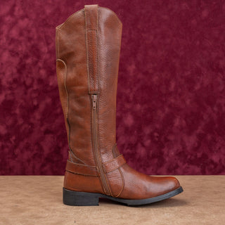 Miz Mooz Women Vintage Y2K Moto Festival Brown Leather Zip Fashion Boots sz 6