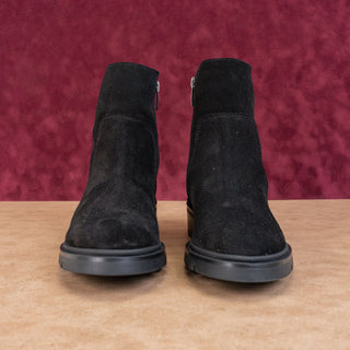 La Canadienne Women Klara Black Suede Waterproof Zip Platform Ankle Boots sz 8