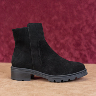 La Canadienne Women Klara Black Suede Waterproof Zip Platform Ankle Boots sz 8