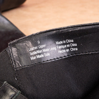 Kenneth Cole NY Women Buckle Black Leather Riding Moto Tall Fashion Boots sz 9