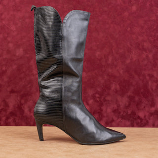 Ted Baker London Seydi Dress Office Black Croc Leather Pointy Boots 7US EUR37