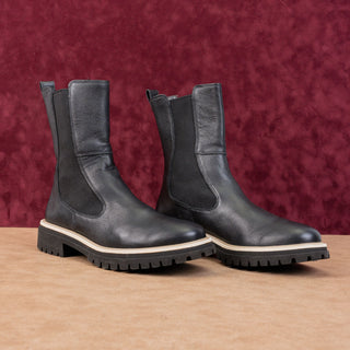 Paul Green Women Half Lug Sole Black Chelsea Leather Boots 9 US AUS 6.5