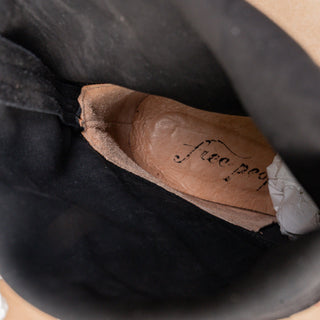 Free People Women Black Suede Slouch Fashion Boho Heel Round Boots 9.5US EUR40
