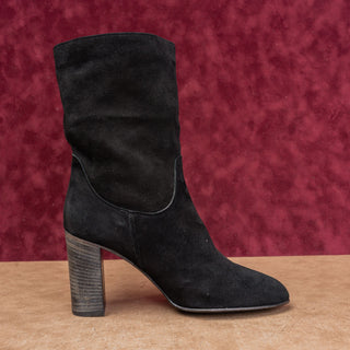 Free People Women Black Suede Slouch Fashion Boho Heel Round Boots 9.5US EUR40