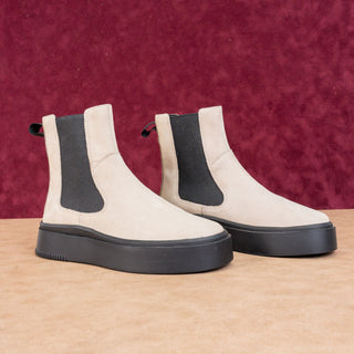 Vagabond Wmn Stacy Beige Leather Festival Platform Chelsea Ankle Boots 7US EUR37