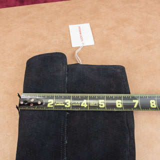 Lucky Brand Women Black Suede Western Cowboy Zip Knee Boots Sz 5 EUR 36