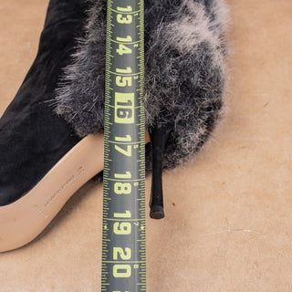 Marion Parke Women Black Suede Fashion Party Night Pointy Toe Boots 8.5US EUR39