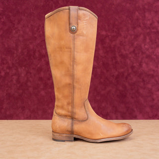 Frye Women Melissa Zip Brown Leather Riding Equestrian Knee Boots sz 8.5