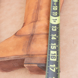 Frye Women Melissa Zip Brown Leather Riding Equestrian Knee Boots sz 8.5