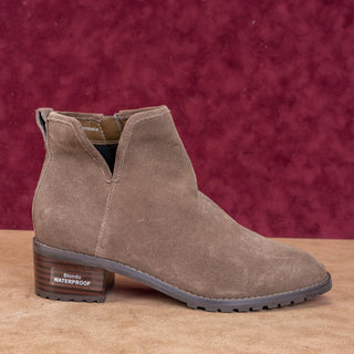 Blondo Women Samara Dark Taupe Waterproof Suede Ankle Boots Size 7.5