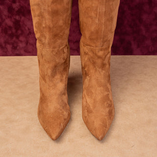 Veronica Beard Women Lisa Brown Suede Wide Calf Dress Fashion Boots sz 10