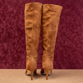 Veronica Beard Women Lisa Brown Suede Wide Calf Dress Fashion Boots sz 10
