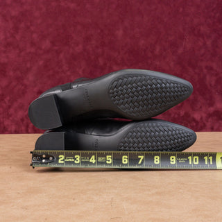 Cole Haan Women Go to Block Black Leather GrandOS Stretch Zip Pointy Boots 8.5