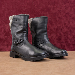 Cole Haan Women Country Black Leather Waterproof Vibram Lug Ankle Boots sz 8.5