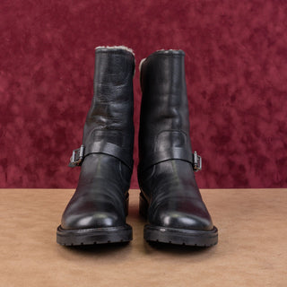 Cole Haan Women Country Black Leather Waterproof Vibram Lug Ankle Boots sz 8.5