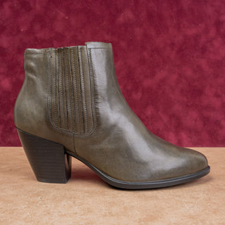 Ecco Women Modern Cowboy Western Dark Green Leather Ankle Boots 10M EUR41