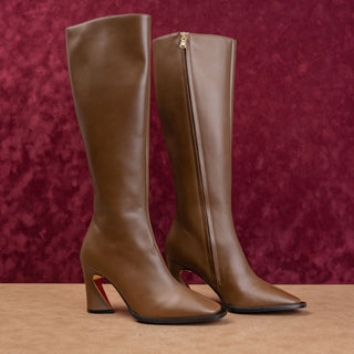 Zimmermann Women Crescent Brown Leather Fashion Night Knee Boots 7US EUR37