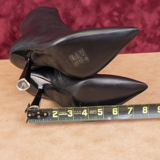 Black Suede Studio Wmn Jelena Black Leather Dressy Office Boots sz 7US EUR 37.5