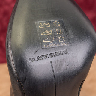 Black Suede Studio Wmn Jelena Black Leather Dressy Office Boots sz 7US EUR 37.5