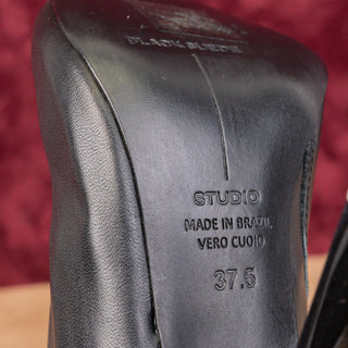 Black Suede Studio Wmn Jelena Black Leather Dressy Office Boots sz 7US EUR 37.5