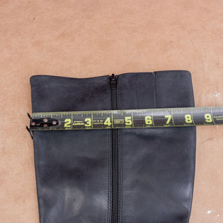 Born Women Saddler Black Leather Farm Barn Riding Wide Calf Knee Boots sz 8.5