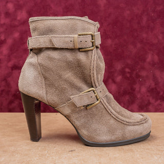 Minelli Wmn Brown Suede Vintage Y2K Retro Round Toe Slip Ankle Boots 10US EUR40