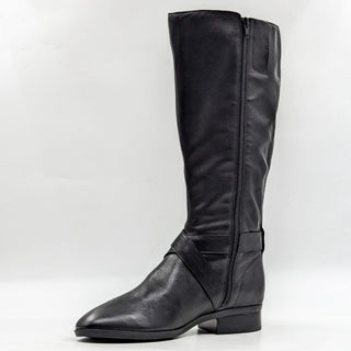 Naturalizer Women Raisa Black Leather Wide Calf Riding Knee High Boots size 9.5