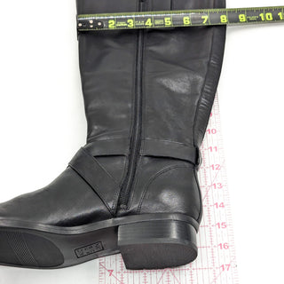 Naturalizer Women Raisa Black Leather Wide Calf Riding Knee High Boots size 9.5