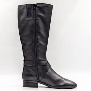 Naturalizer Women Raisa Black Leather Wide Calf Riding Knee High Boots size 9.5