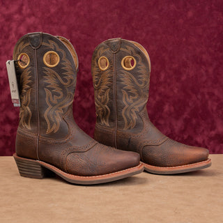 Ariat Work Men Heritage Roughstock Oiled Row Leather Wide Square Toe Boots 10.5