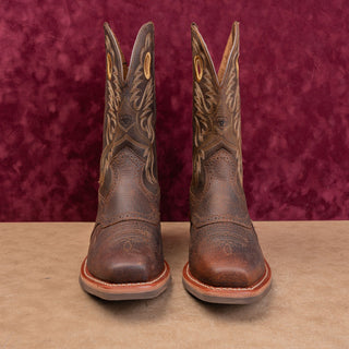 Ariat Work Men Heritage Roughstock Oiled Row Leather Wide Square Toe Boots 10.5