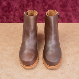 Sorel Women Joan Of Artic Wedge II Waterproof Brown leather Zip Ankle Boots sz 7