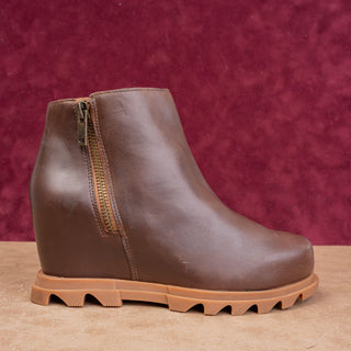 Sorel Women Joan Of Artic Wedge II Waterproof Brown leather Zip Ankle Boots sz 7