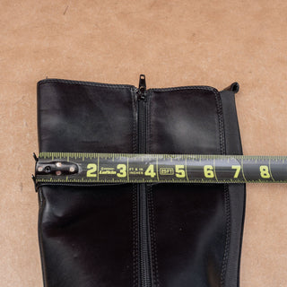 Bandolino Women Black Vegan Leather Vintage Y2K Riding Equestrian Boots sz 7.5