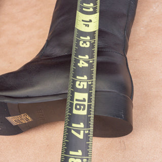 JCrew Harper Vintage Y2K Dark Brown Leather Riding Equestrian Zip Tall Boots 5.5